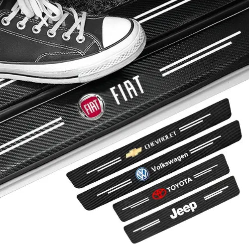 [PAGUE 1 LEVE 4] Protetor Soleira Personalizado Universal Para Carro Carfiber™ + Brinde Grátis